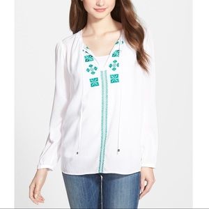 nwt michael kors embroidered drawstring top